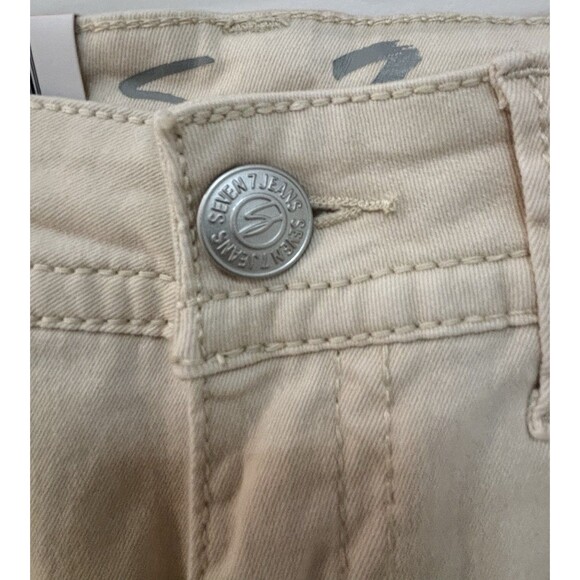 NEW Seven 7 Starlette Mid Rise Skinny Stretch Crop Neutral Color Denim Size 8 - Picture 2 of 8